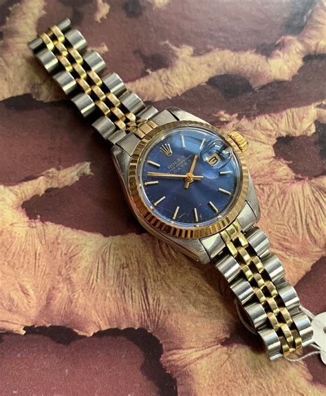 ladies rolex oyster perpetual date blue with gold bezel|Rolex Oyster Perpetual datejust price.